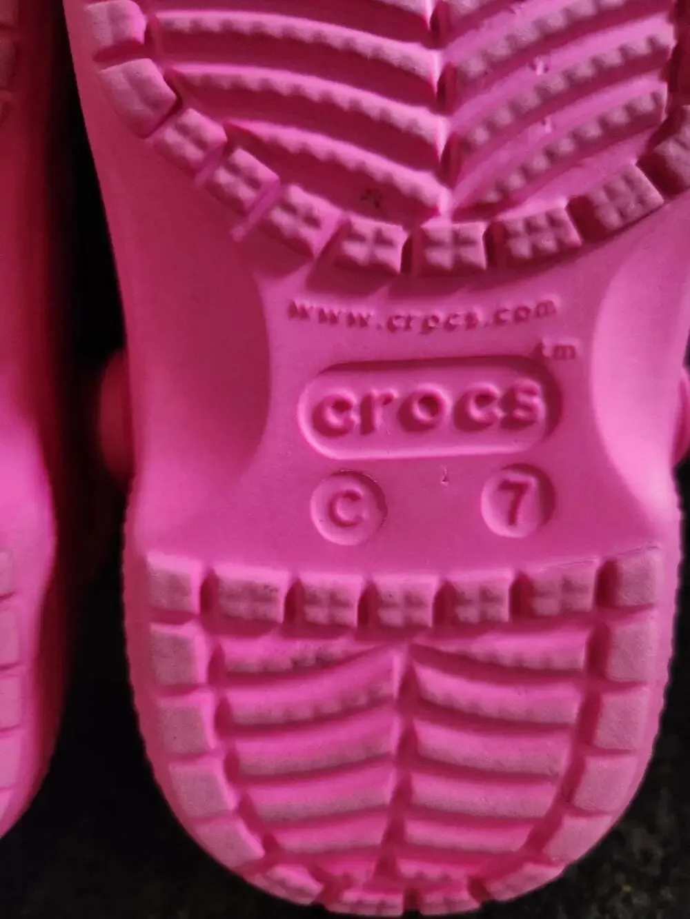 Crocs Classic Girls Pink Slip-On Clog Shoes Heel Strap  Little Kids Size  C7